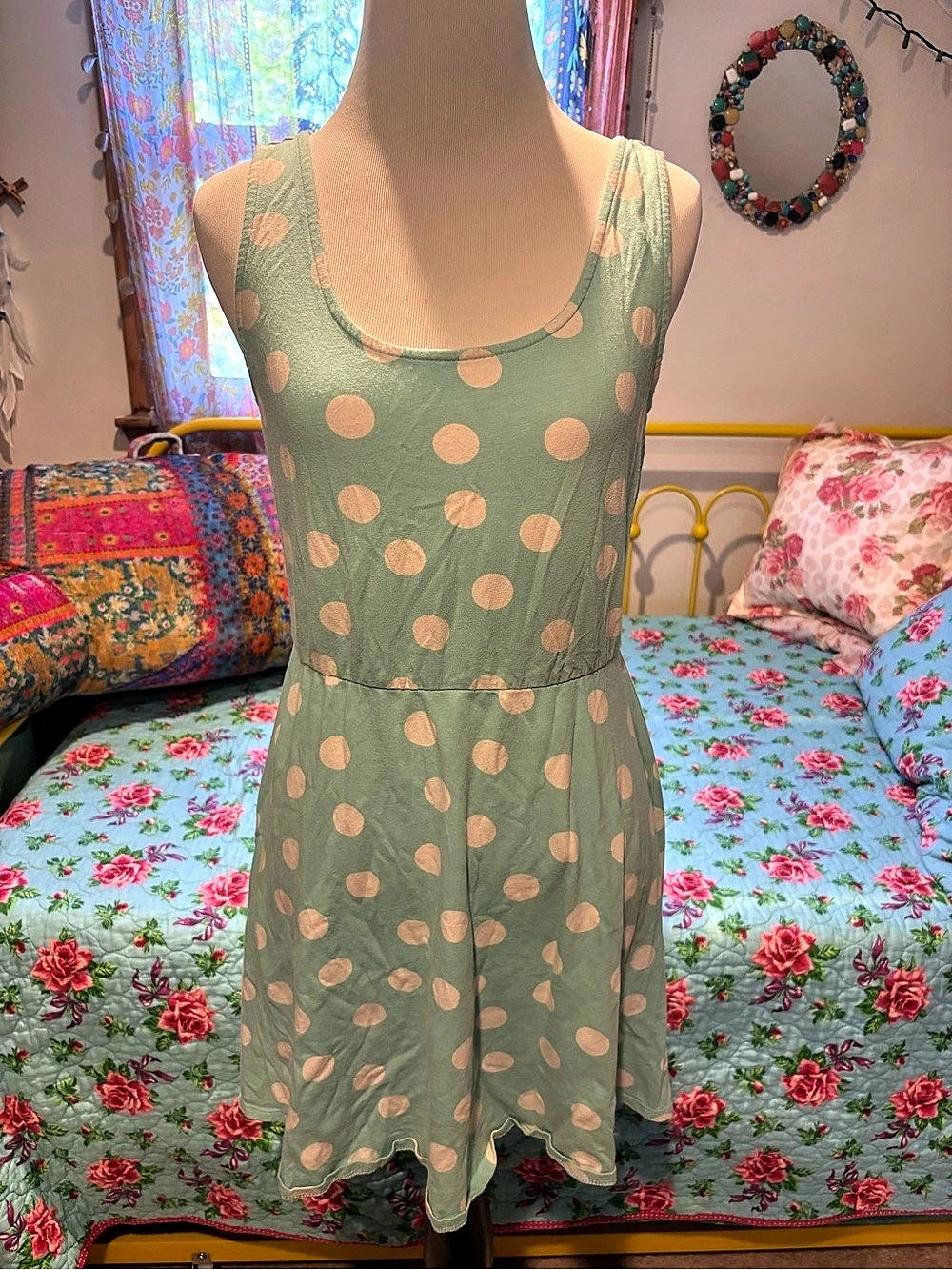 Mossimo Women's Polka Dot Cutout Midi Dress